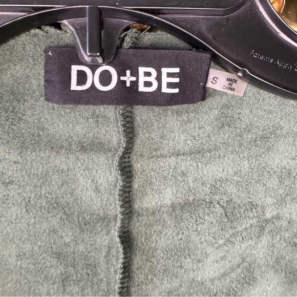 DO+BE green faux suede draped cardigan size small - Picture 3 of 8